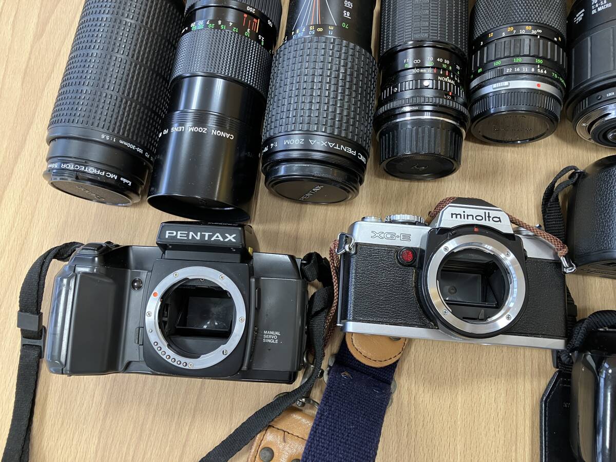 ◆同梱NG◆△※北海道発送※ 1円 ジャンク品 梱包済み約11.7kg PENTAX minolta キャノン 等 一眼レフ レンズ カメラ まとめ セット NEXT007_画像3