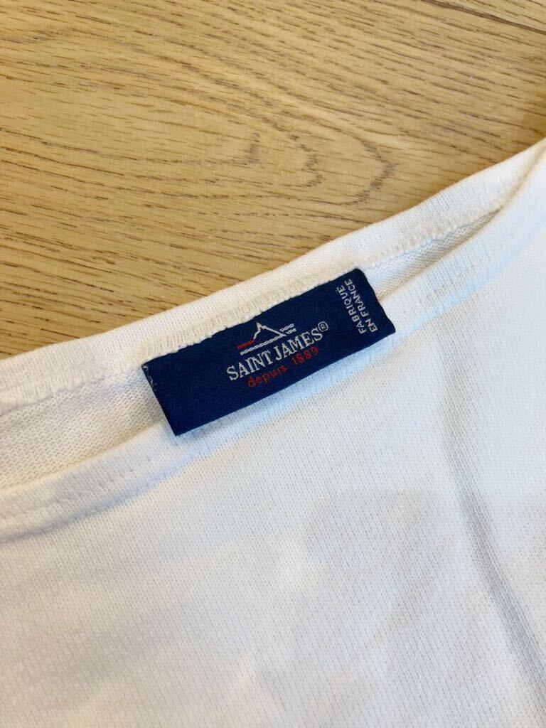 《送料無料》セントジェームス バスクシャツ ウェッソン SAINT JAMES ホワイト 無地 フランス製　なが長袖 ウエッソン_画像2