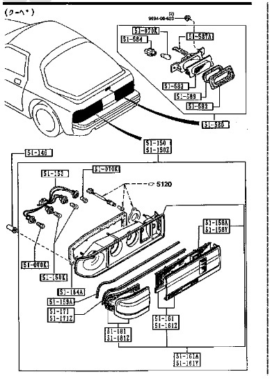 未使用 純正 MAZDA マツダ RX-7 サバンナ FC3C FC3S 後期 テールライト テールランプ リア 左右セット ガスケット付 新品の画像3