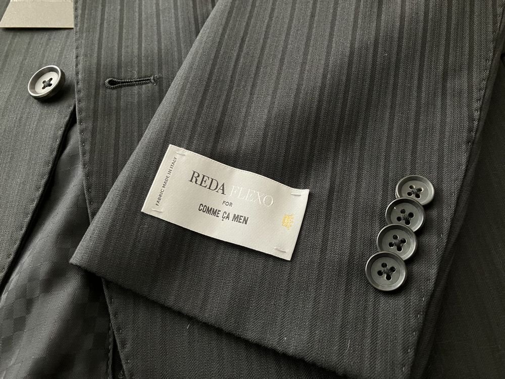 新品 COMME CA MEN コムサメン「REDA」シャドーストライプ ドレスジャケット 05ブラック Lサイズ 02GE02 定価75,900円の画像4