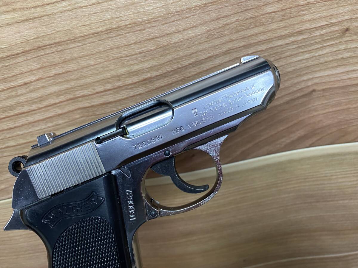 ３６　未発火？　美品　MFG.マルシン　ワルサーPPK CAL.765mm　ステンレス　7280891　ASGK　ケース付き_画像6