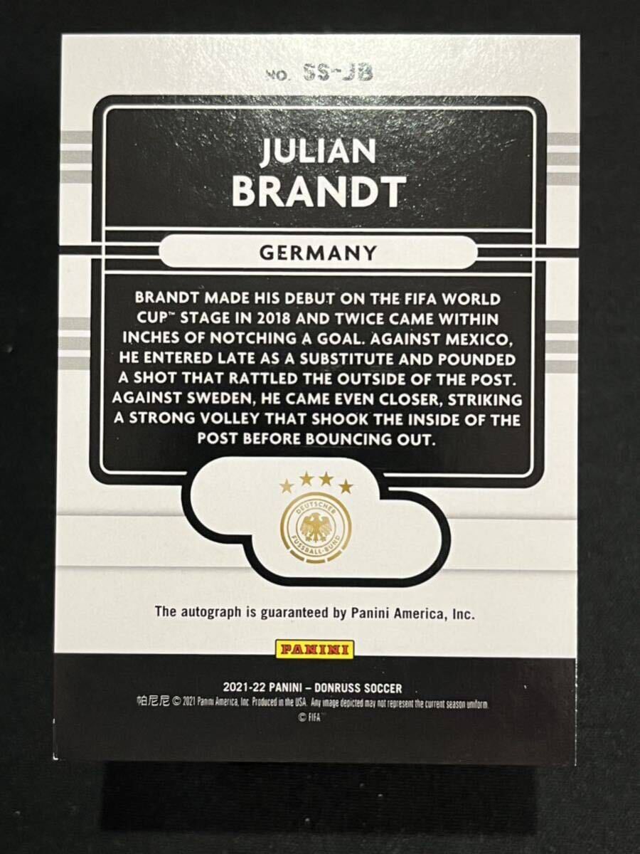 【ユリアン・ブラント 10枚限定AUTO ドムトルント】JULIAN BRANDT 2021-22 Donruss Road Qatar SS-JB SIGNATURE SERIES GOLD AUTO #/10の画像2