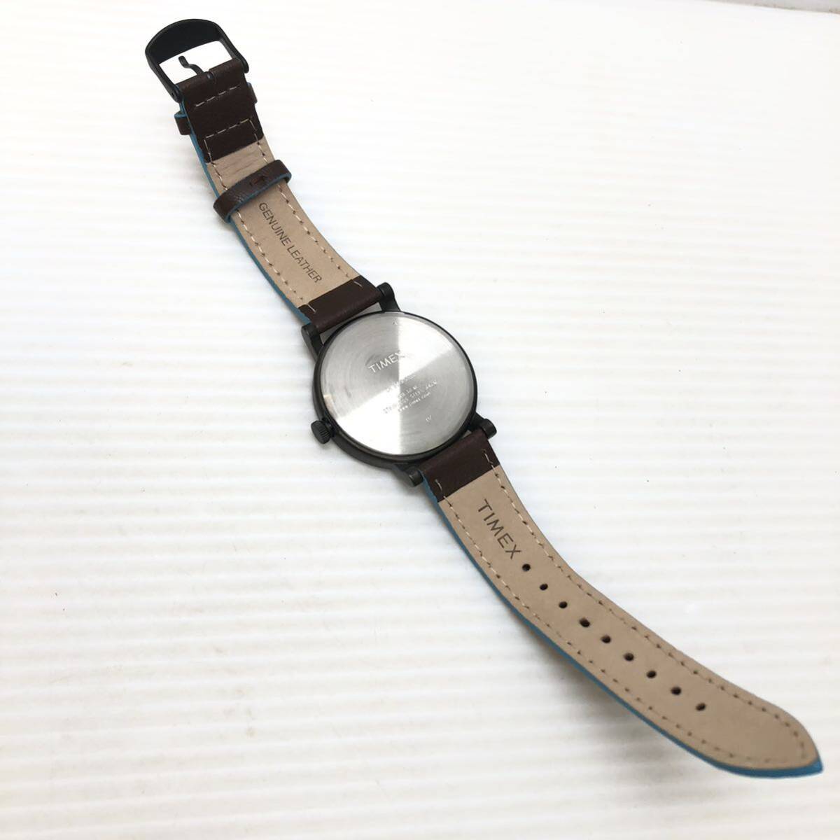 TIMEX タイメックス T2P506 腕時計 クォーツ インディグロナイトライト レザーベルト 日常生活防水 ファッション雑貨 美品 箱付の画像6