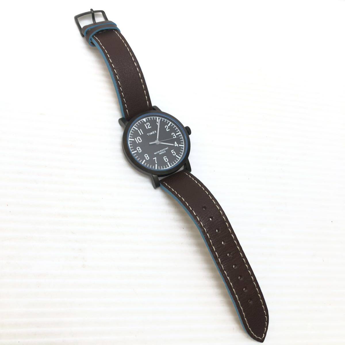 TIMEX タイメックス T2P506 腕時計 クォーツ インディグロナイトライト レザーベルト 日常生活防水 ファッション雑貨 美品 箱付の画像5