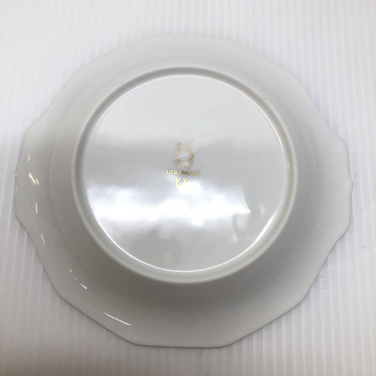 MAEBATA CHINA EX UTSUWAKAN エグゼ デザートセット 5客 ガラス小鉢 デザート皿 プレート 小皿 デザートスプーン 洋食器 レトロ 未使用箱付の画像3