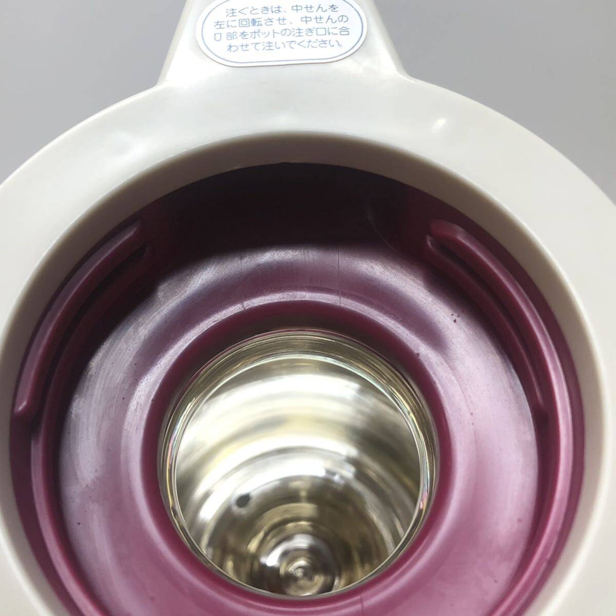 象印 シャレーポット 魔法瓶 1.9L 卓上ポット ポット キッチン用品 VHA-1900 ローズワイン 昭和レトロ 未使用箱付の画像7