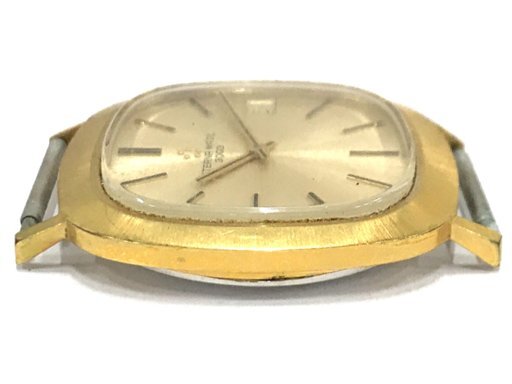 送料360円 1円 エテルナ マチック 腕時計 フェイス 3003 スクエア デイト ゴールドカラー AT メンズ 稼働 同梱NG_画像4