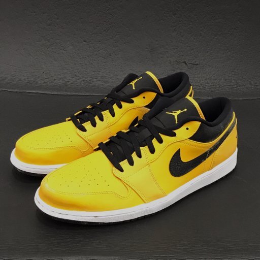  Nike 32cm 553558-700 air Jordan 1 LOW sneakers shoes men's yellow × black group tag attaching preservation box attaching NIKE