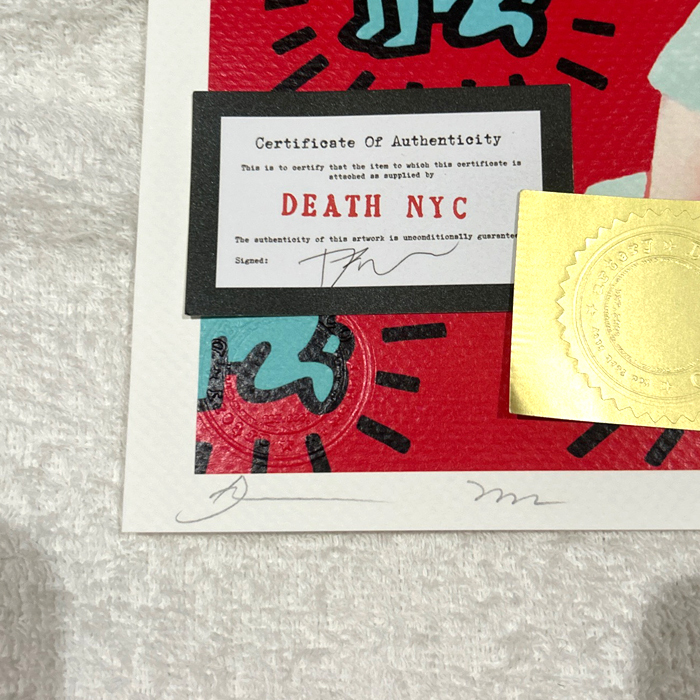 DEATH NYC 奈良美智 NARAYOSHITOMO キース・ヘリング Keith Haring Dismaland 世界限定100枚 アートポスター KAWS ポップアート 現代アート_画像2