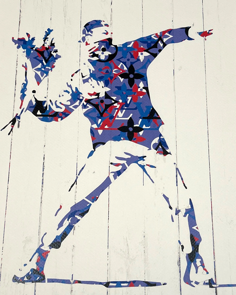 世界限定100枚 DEATH NYC バンクシー Banksy「FLOWER BOMBER」ルイヴィトン LOUISVUITTON ポップアート アートポスター 現代アート KAWS_画像3