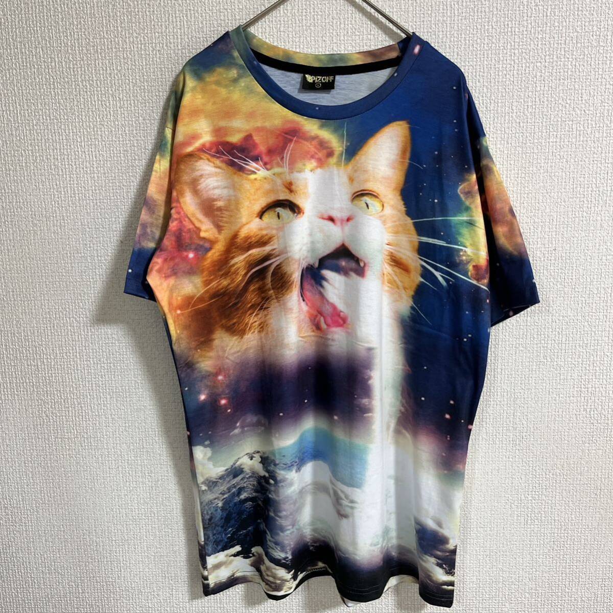 PIZOFF Tシャツ 半袖Tシャツ ネコ 猫 L_画像2