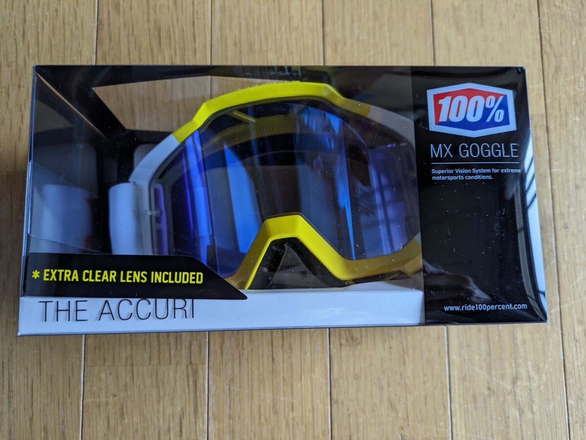 * prompt decision *100% one hand red goggle Accuri mirror lens GOGGLE MTB mountain bike motocross off-road Yellow