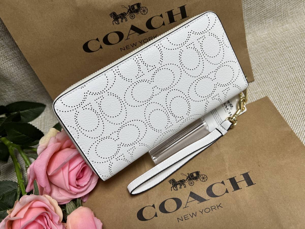 コーチ COACH 財布 長財布 パンチング ストラップ ラウンドファスナー レザー プレゼント 贈り物 ギフト 誕生日 C4715 A043