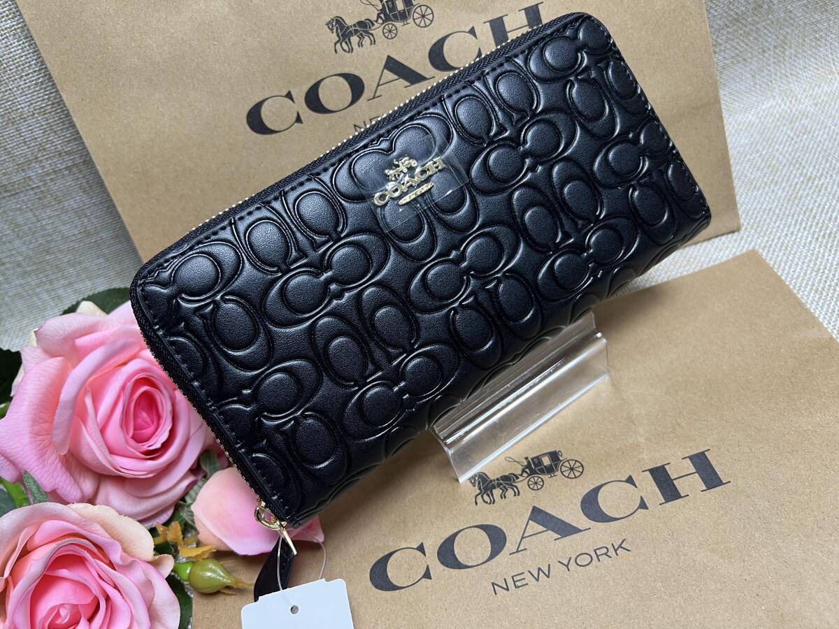 コーチ COACH 長財布 財布 シグネチャー 立体 ラウンドファスナー エンボスド シグネチャー プレゼント ギフト F39631 A187