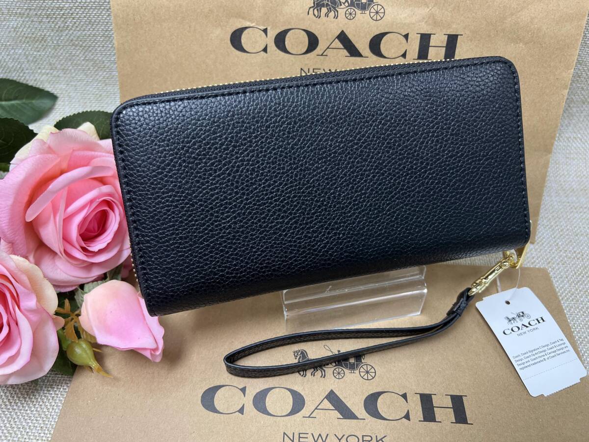 コーチ COACH 長財布 財布 ロングジップ アラウンド ウォレット ペブルド レザー プレゼント 贈り物 ギフト 新品 ブランド C4451 A215 の画像3