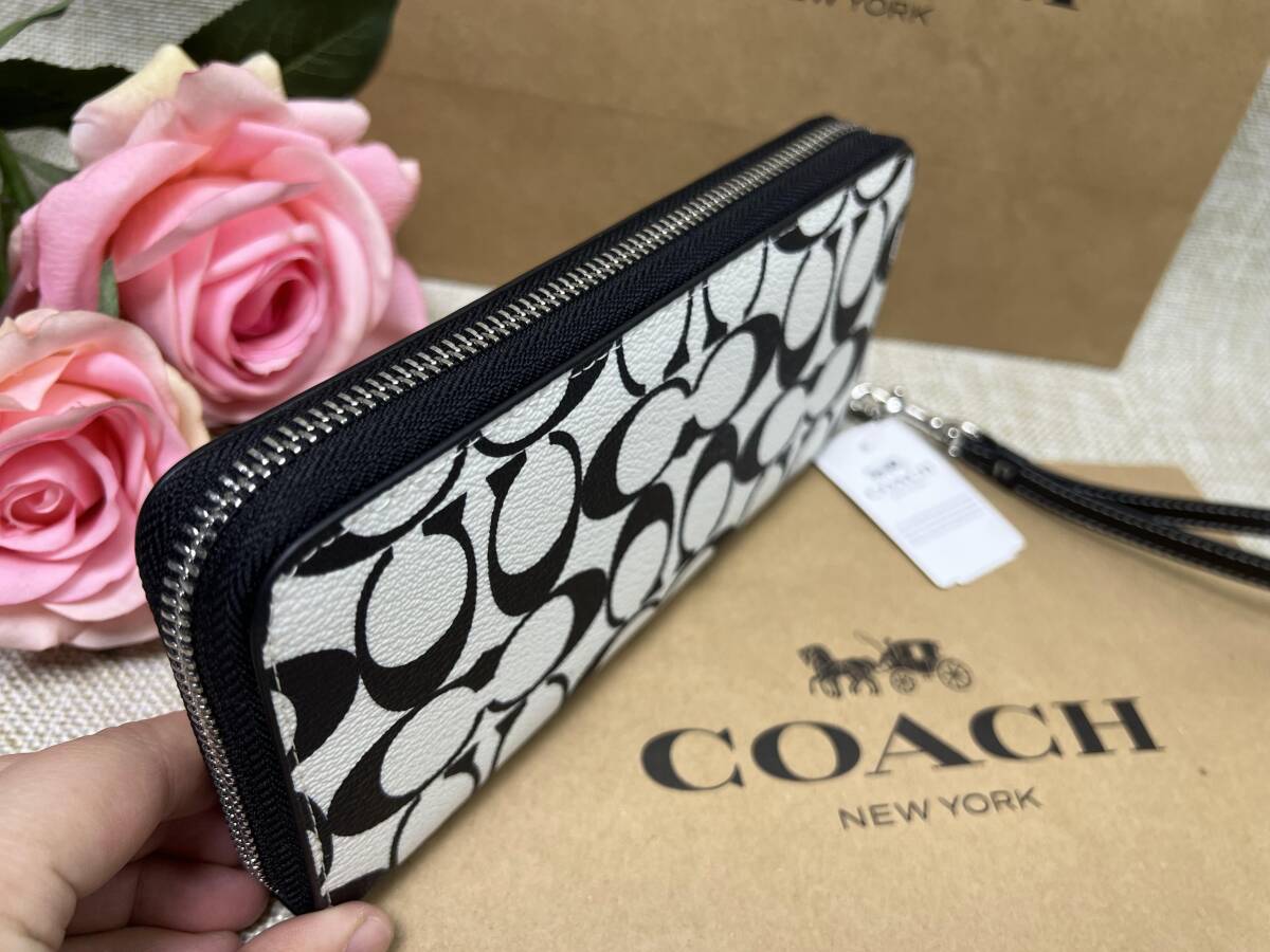 コーチ COACH 長財布 財布 シグネチャー キャンバス ロング ジップ アラウンド ウォレット ラウンドファスナー ブラックマルチ CP409 A339