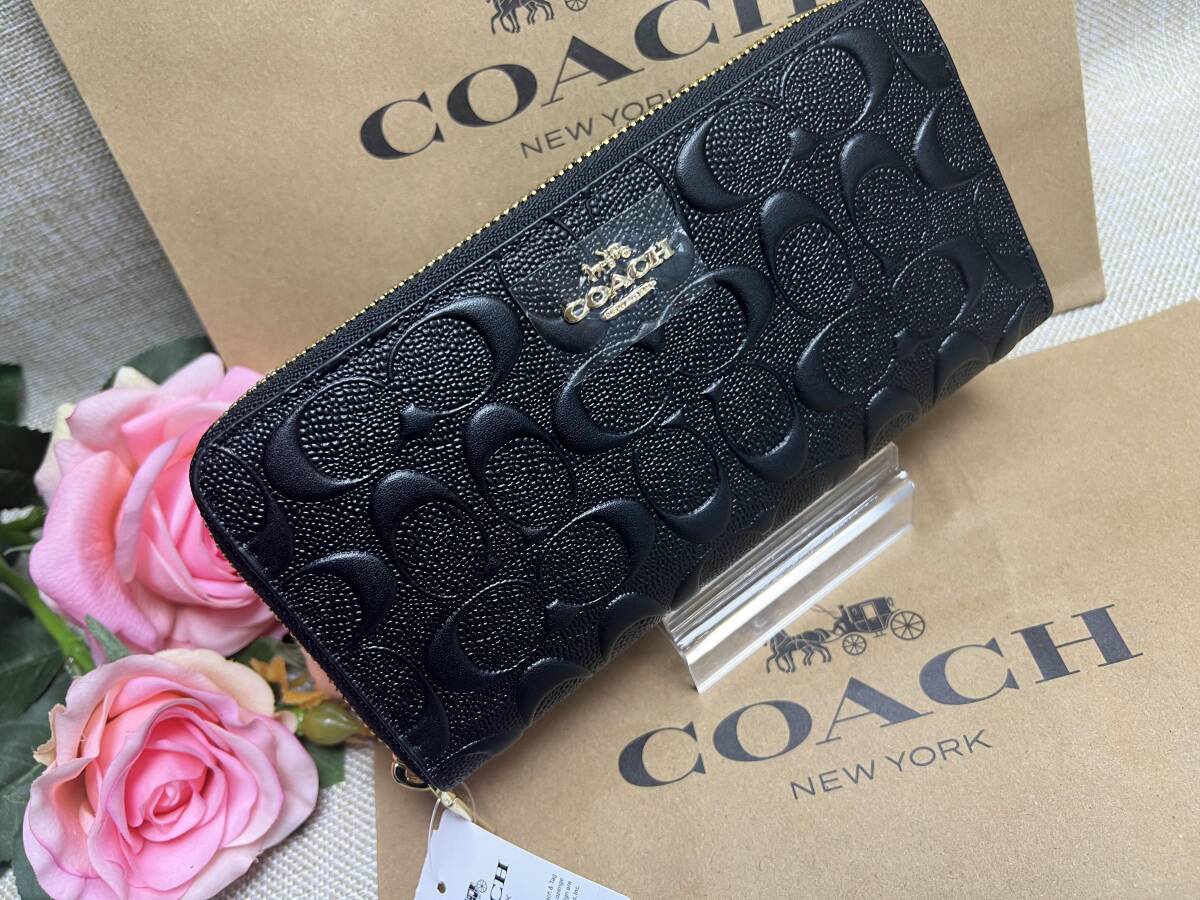 コーチ COACH 長財布 財布 シグネチャー メンズ レディース 財布 アウトレット ブラック 新品 プレゼント 贈り物 ギフト F53834 A106