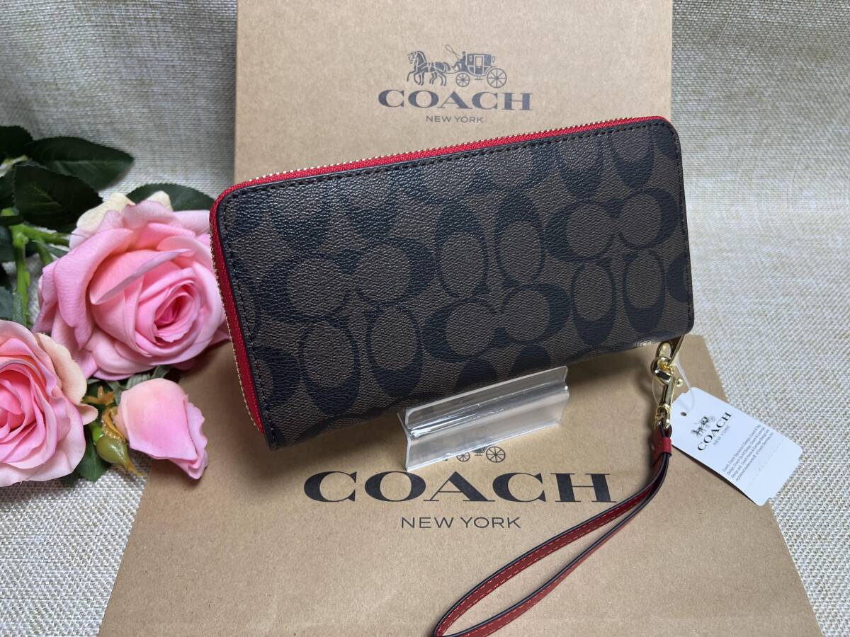 コーチ COACH 財布 長財布 ラウンドファスナー シグネチャー ロング ジップ アラウンド ウォレット プレゼント ギフト C4452 A154