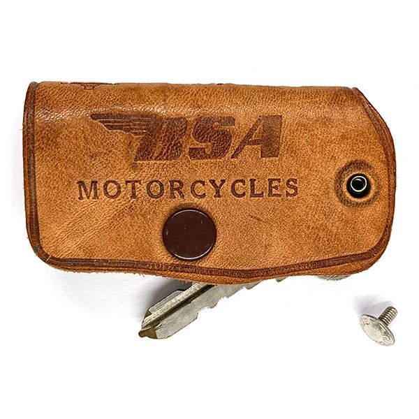 ＢＳＡ ビンテージ レザー キーケース BSA Vintage Leather Key Case 英車 カフェレーサー バイク England Cafe Racer_画像2