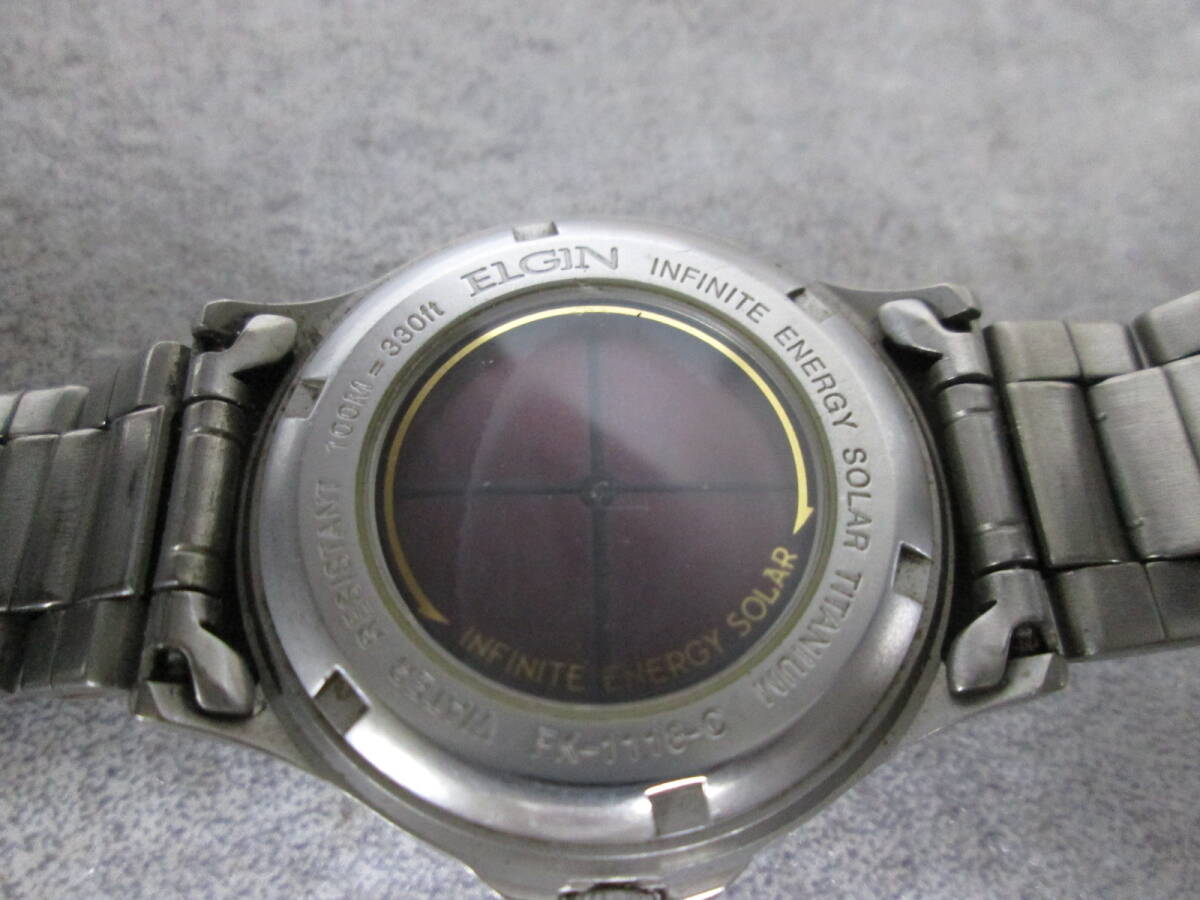 【0313n S63】ELGIN エルジン 腕時計 2点 FK-1118-C ソーラー チタン /FK-622-MA クォーツ_画像3