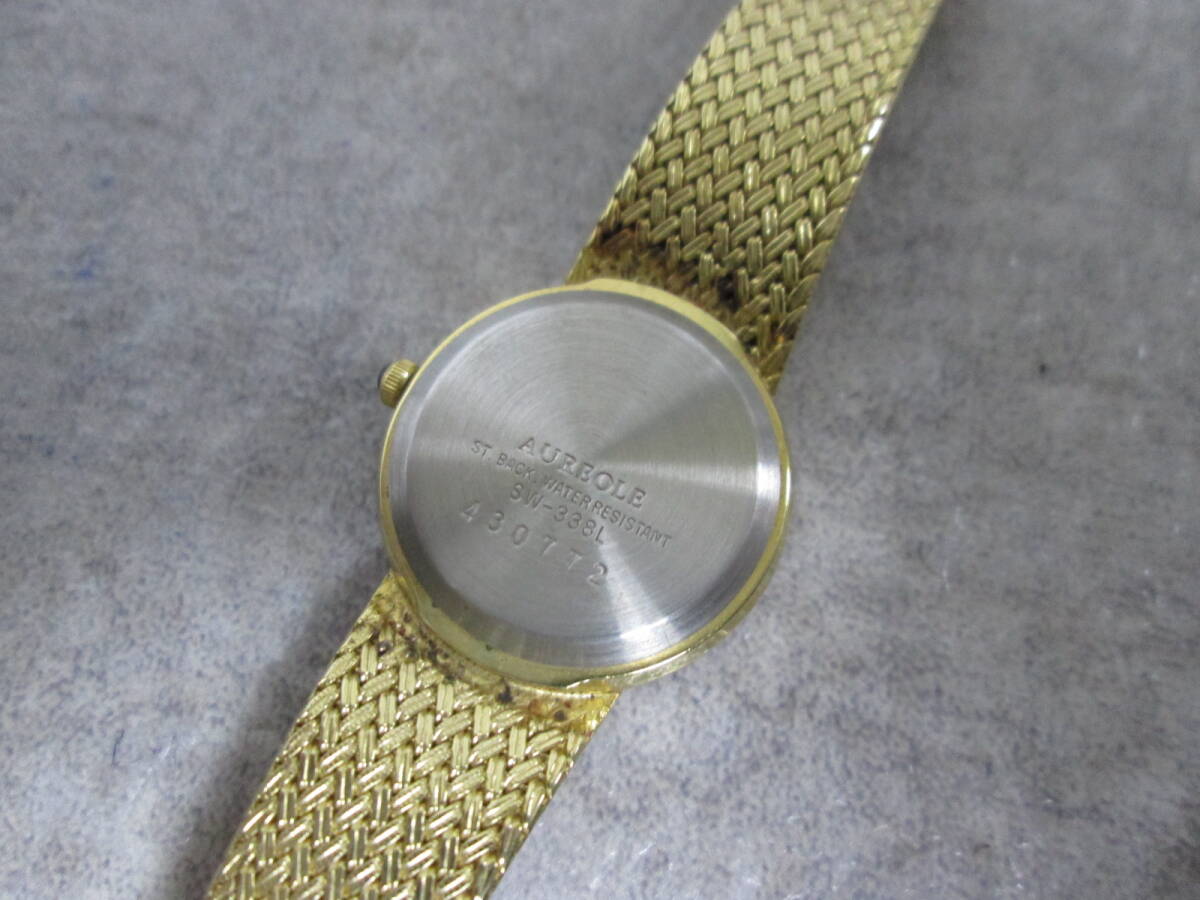 【0314n S106】AUREOLE オレオール SW-338L クォーツ ゴールドカラー レディース腕時計の画像4