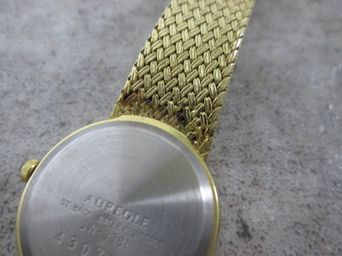 【0314n S106】AUREOLE オレオール SW-338L クォーツ ゴールドカラー レディース腕時計の画像9