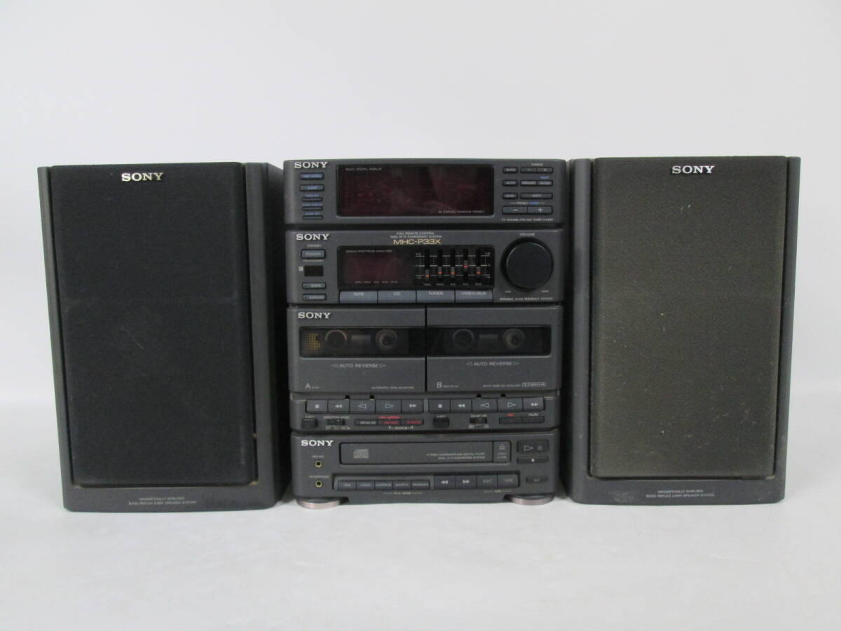 【0320o F0247】 SONY ソニー COMPACT DISC DECK RECEIVER HCD-P33X CDデッキ ミニコンポ ジャンク品の画像1