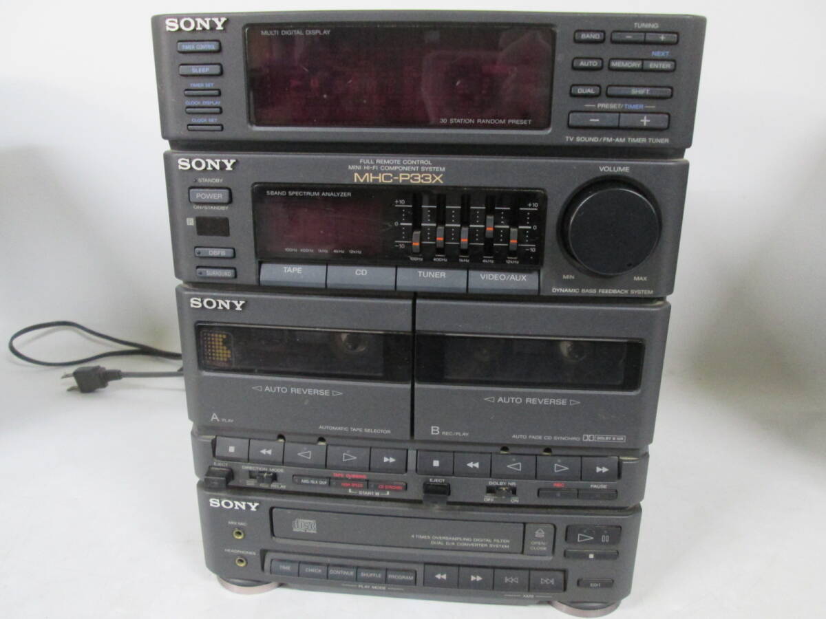 【0320o F0247】 SONY ソニー COMPACT DISC DECK RECEIVER HCD-P33X CDデッキ ミニコンポ ジャンク品の画像2
