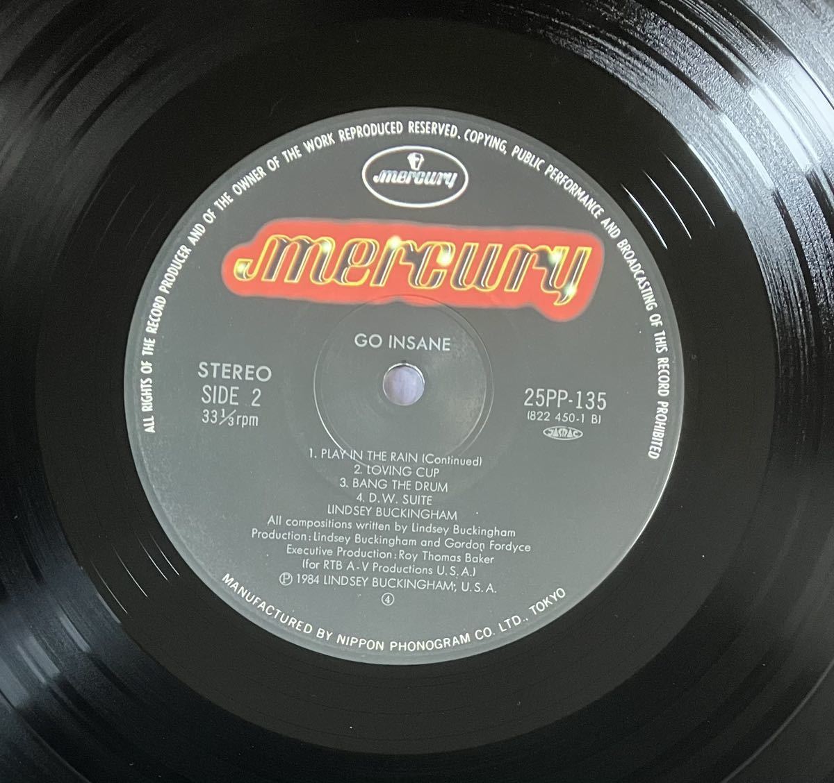 リンジー・バッキンガム「ゴー・インセイン」日本盤レコード,LP, Lindsey Buckingham Go Insane, フリートウッド・マック, ROCK, ロック_画像10