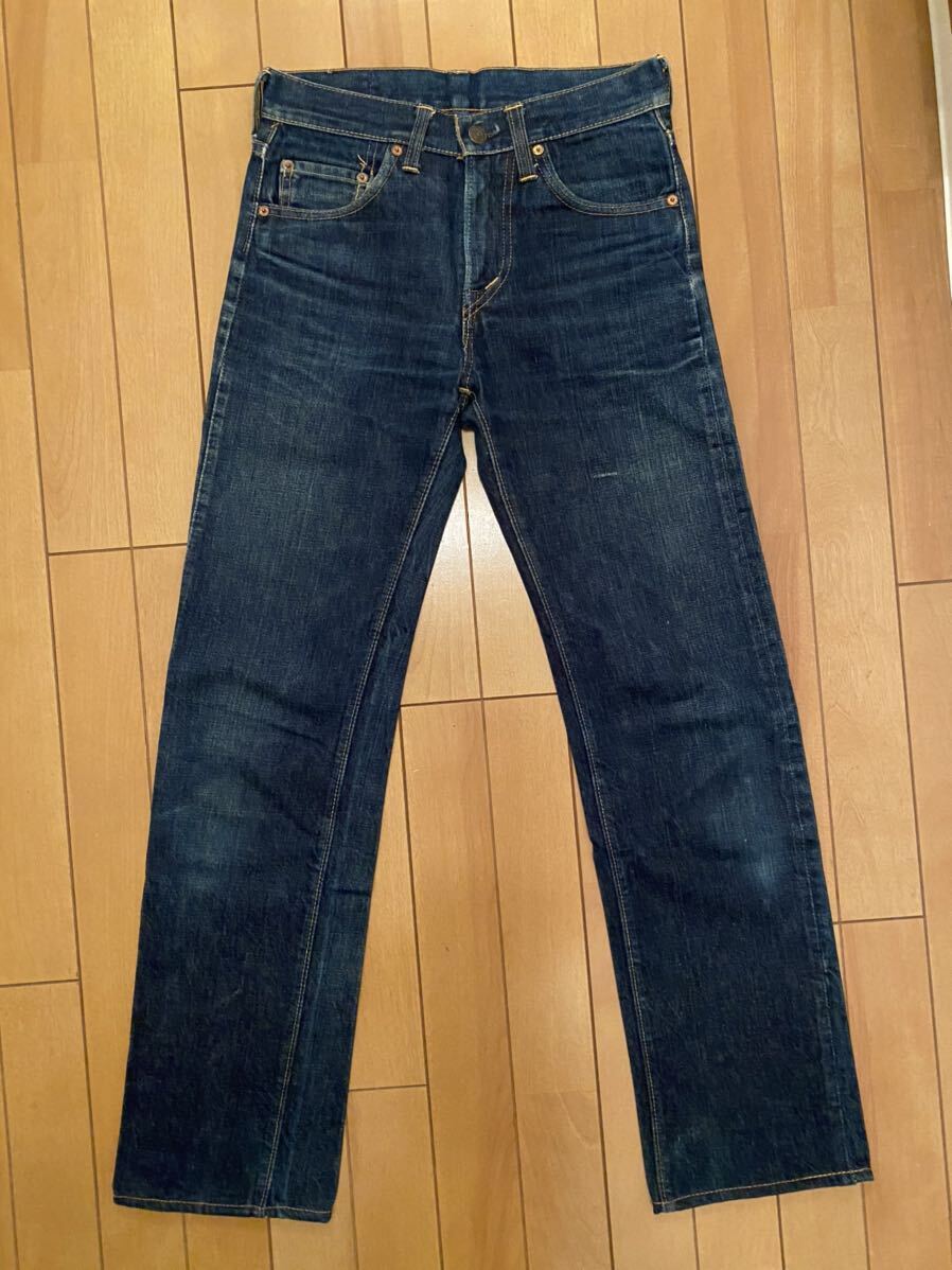 LEVI'S リーバイス 805 0217 W28 L33 ビッグE 非対称V ジッパーフライ タロン42 ボタン裏刻印8 脇割デニムパンツ BIG E 紙パッチ 濃紺の画像1