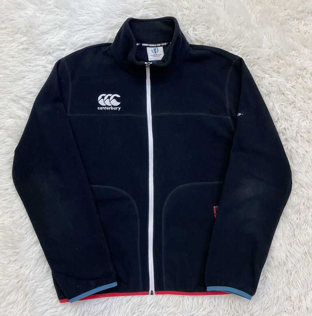 2019　RUGBY WORLD CUP JAPAN　ラグビーワールドカップ　フリースジャケット　ネイビー　メンズ　XLサイズ　CANTERBURY　カンタベリー_画像1