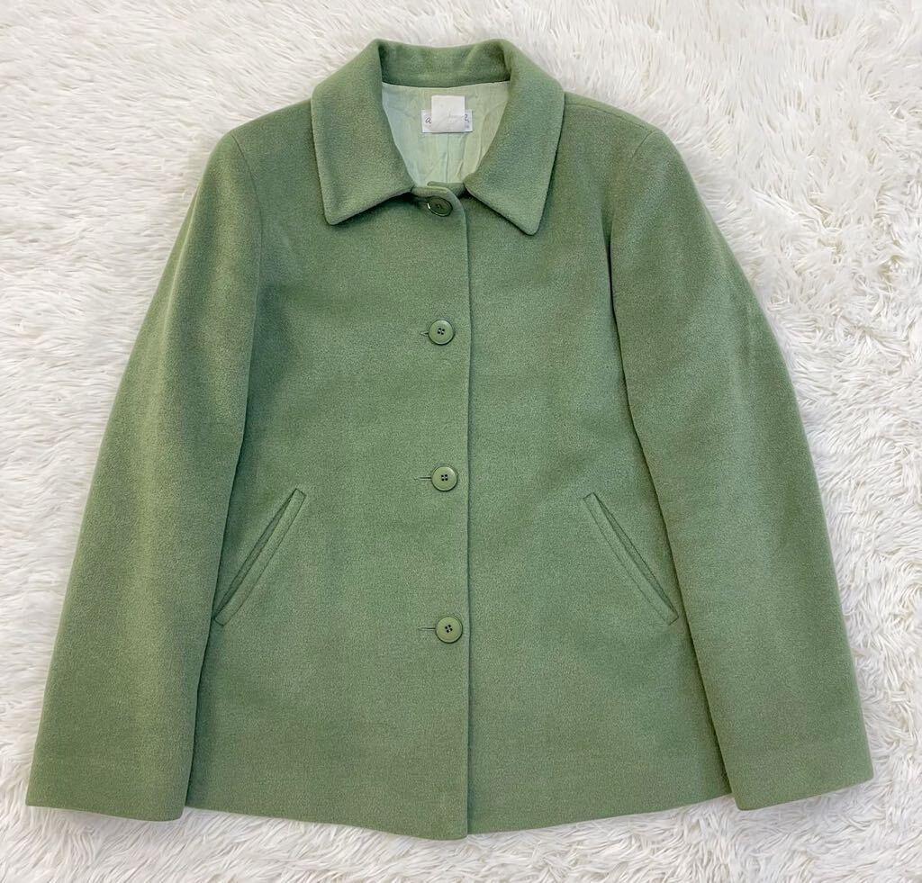 agnes.b　アニエスベー　ウールジャケット　ブレザー　ウール100%　グリーン系　3号　レディース　Lサイズ相当　日本製　正規品_画像1