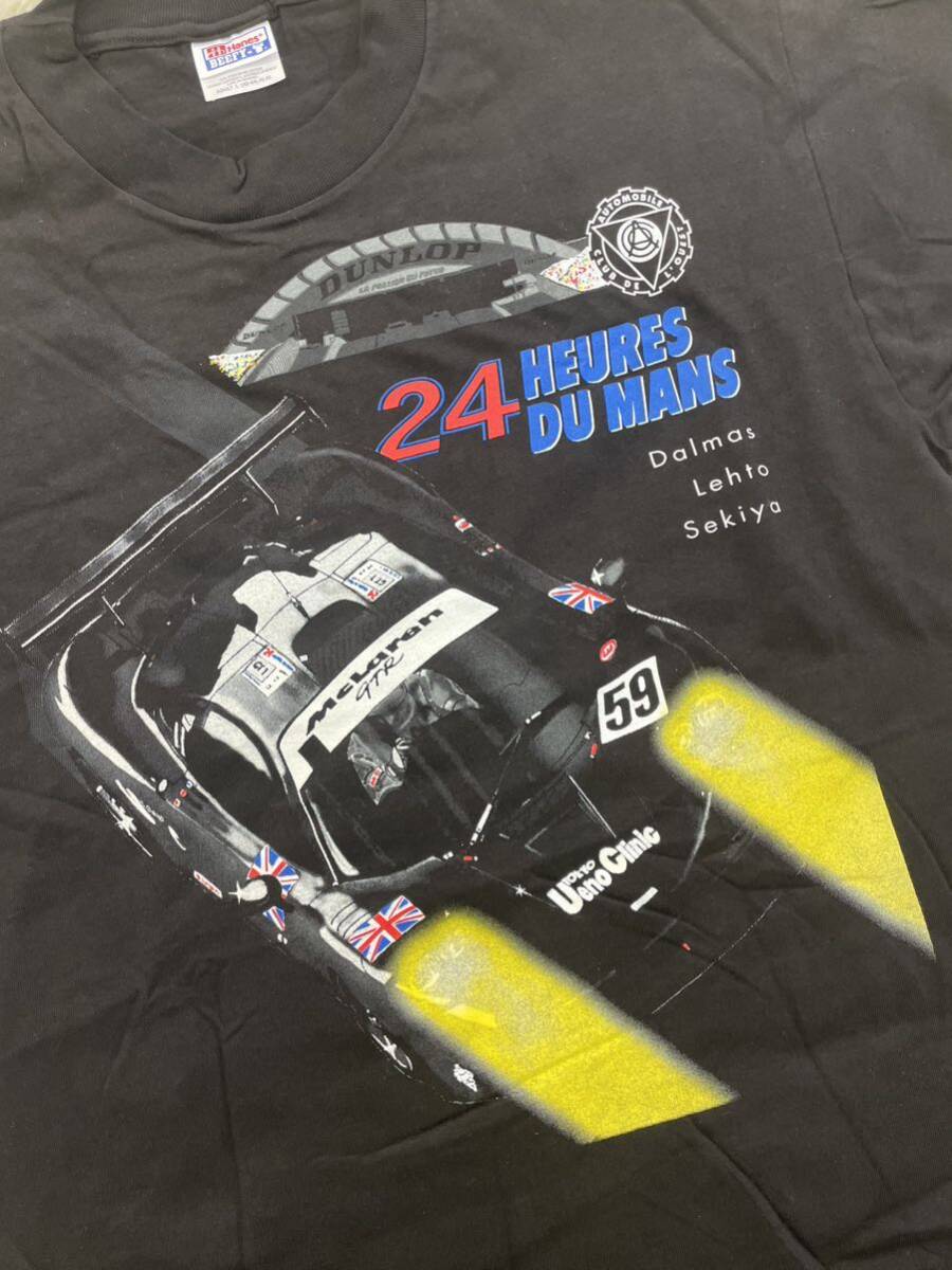 希少 レア Hanes ヘインズ マクラーレン F1 GTR ルマン 24時間 レース 1995 優勝車 半袖 Tシャツ ブラック メンズ Lサイズの画像3