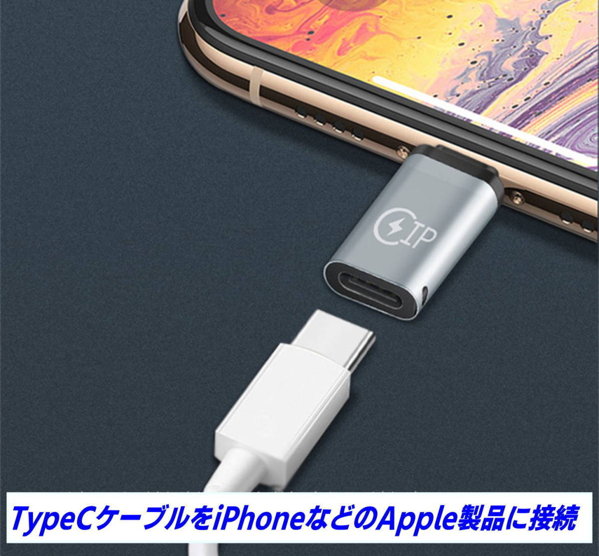 【2個セット】USB変換アダプタ TypeC(メス)-ライトニング(オス)、USB TypeC(メス)-ライトニング(オス) iPhone スマホ充電 OTG機能_画像2