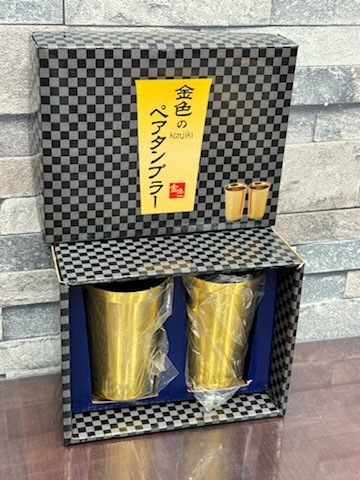 　金色のペアタンブラー　konjiki　アルミ製　タンブラー　250ml 未使用品！_画像1