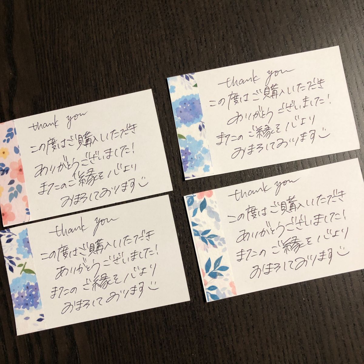 ハンドメイド 手書き サンキューカード サンクスカード ハンドメイド 手書き サンキューカード サンクスカード