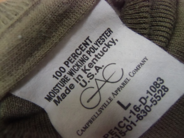 D-32 ミリタリー サバゲー コンバット トレーニングシャツ 米軍放出品 迷彩服 作業服 タクティカル アンダー Tシャツ Lサイズ ODの画像4