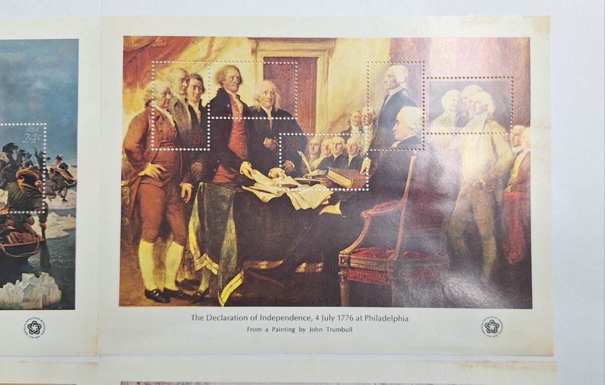 アメリカ切手　独立200年記念4種類シート　封筒付き_画像5