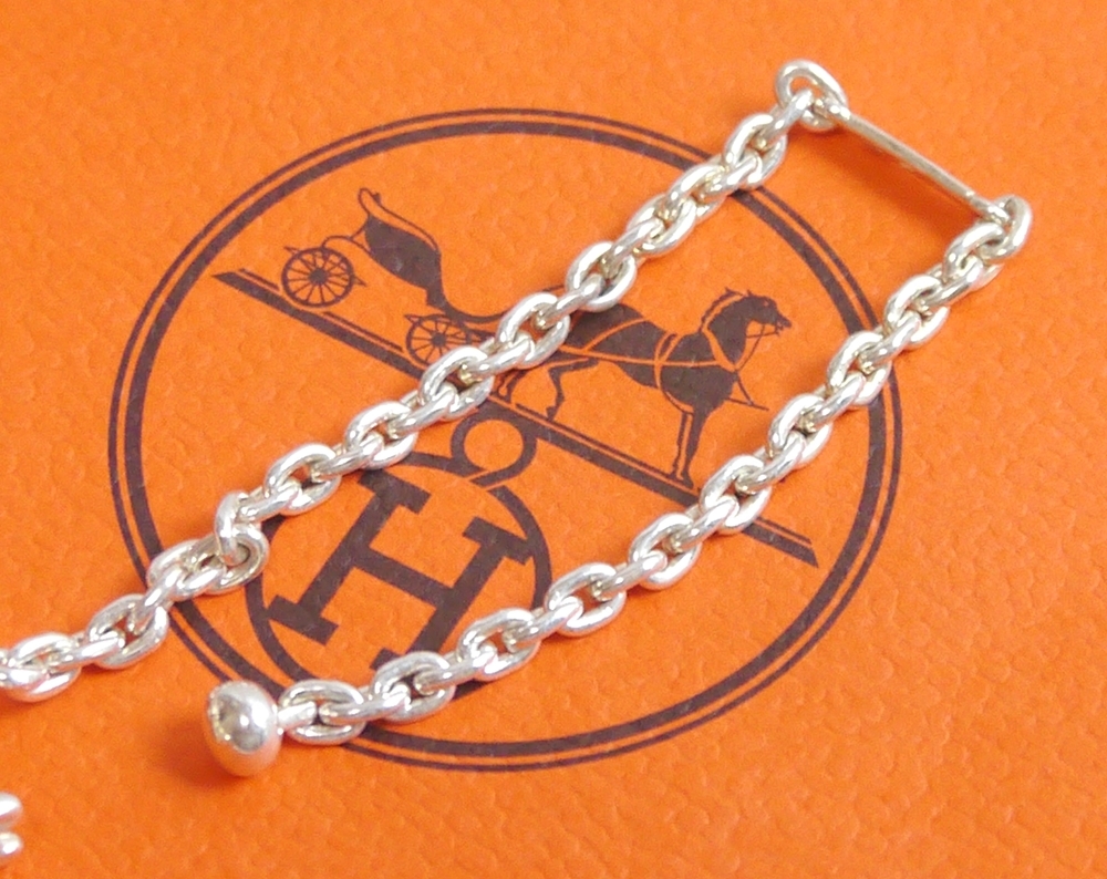  первоклассный товар Hermes брелок для ключа цепочка для ключей shu bar лошадь шланг серебряный 925 Vintage редкий 