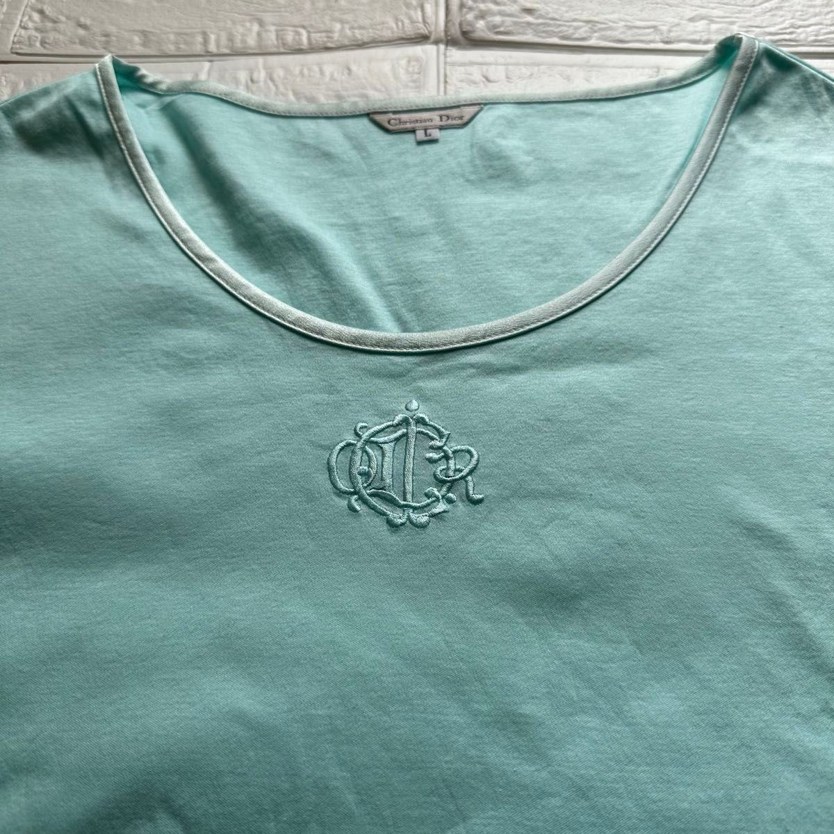 【ワケあり】クリスチャンディオール Dior 半袖 Tシャツ クルーネック パステルカラー 旧ロゴ L