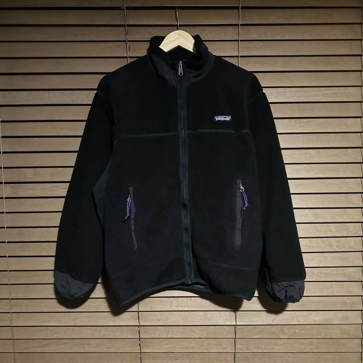 patagonia パタゴニア パーシャルエクリプス レトロX フリース レトロカーディガン パイル ボア USA製 ジャケット R2 R3 R4 M ブラック_画像3