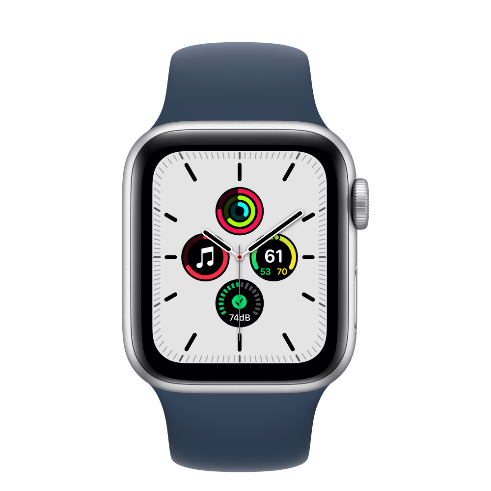 Apple Watch アップルウォッチ　SE44mm GPSモデル　シルバーアルミニウムケース　アビスブルーポーツバンド　レギュラー