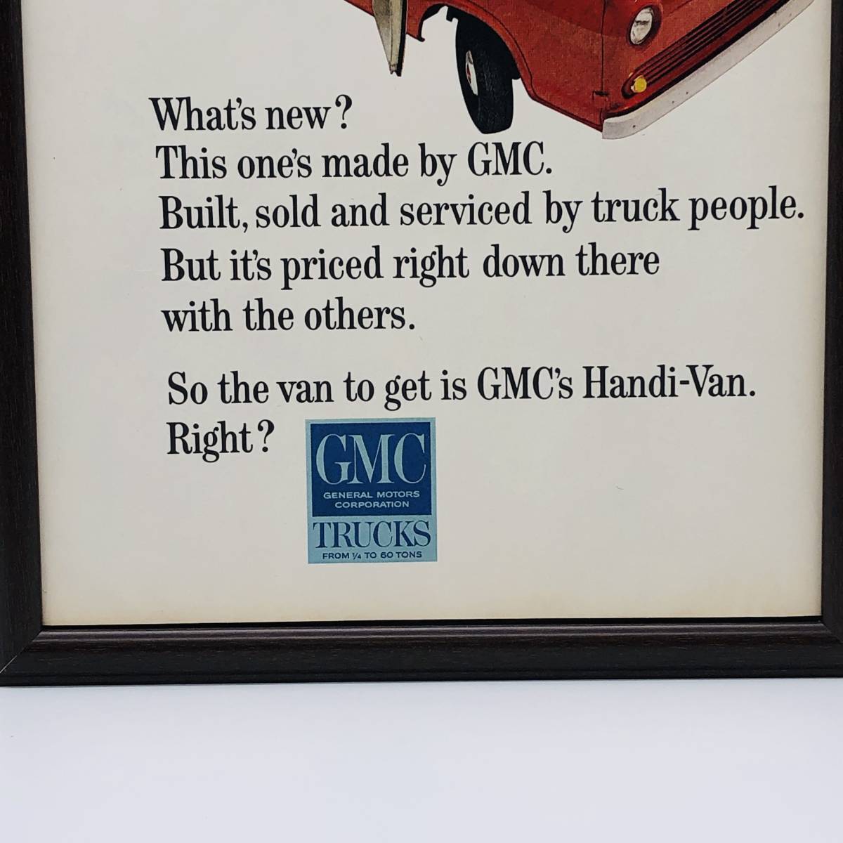 『 ゼネラルモータース トラック 』ビンテージ 広告　60年代　フレーム 付 ポスター 当時物 額付 LIFE 雑誌 アンティーク GMC TRUCKS