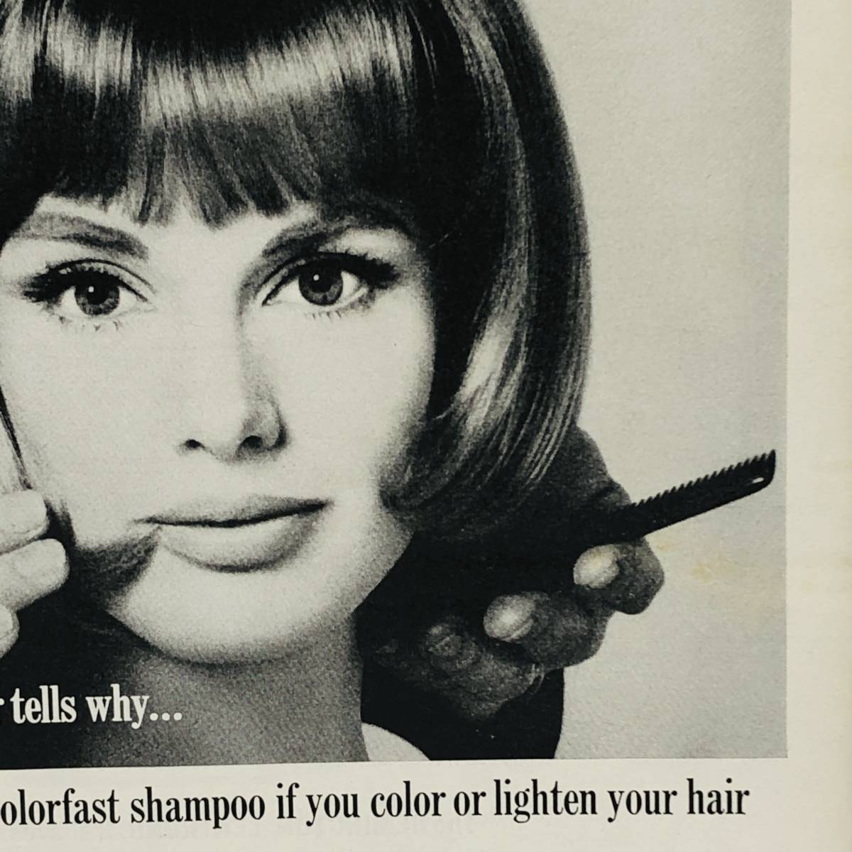 『 CLAIROL ヘアカラー 』ビンテージ 広告　60年代　フレーム 付 ポスター 当時物 額付 LIFE 雑誌 アンティーク