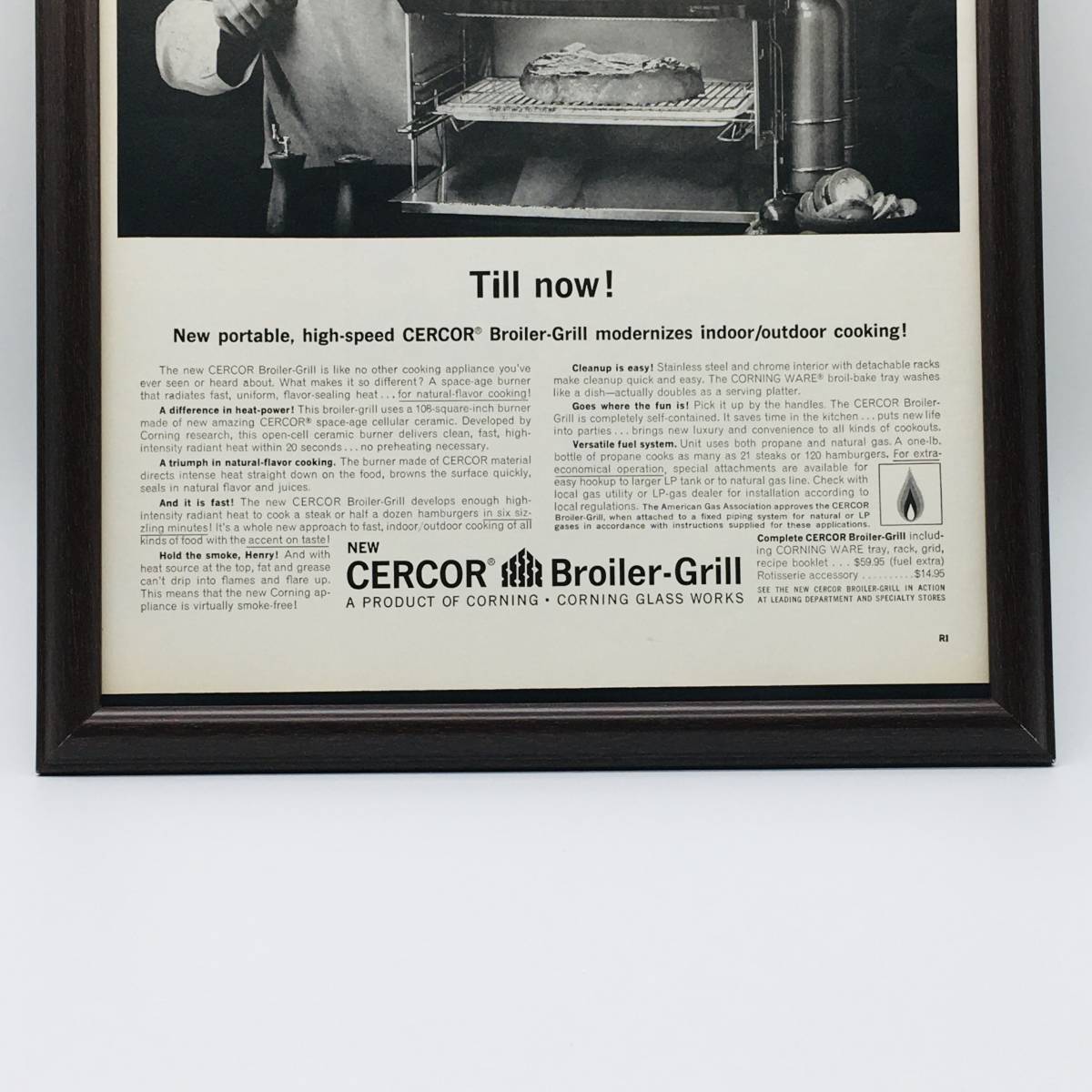 『 CEROR グリル 』ビンテージ 広告　60年代　フレーム 付 ポスター 当時物 額付 LIFE 雑誌 アンティーク_画像3