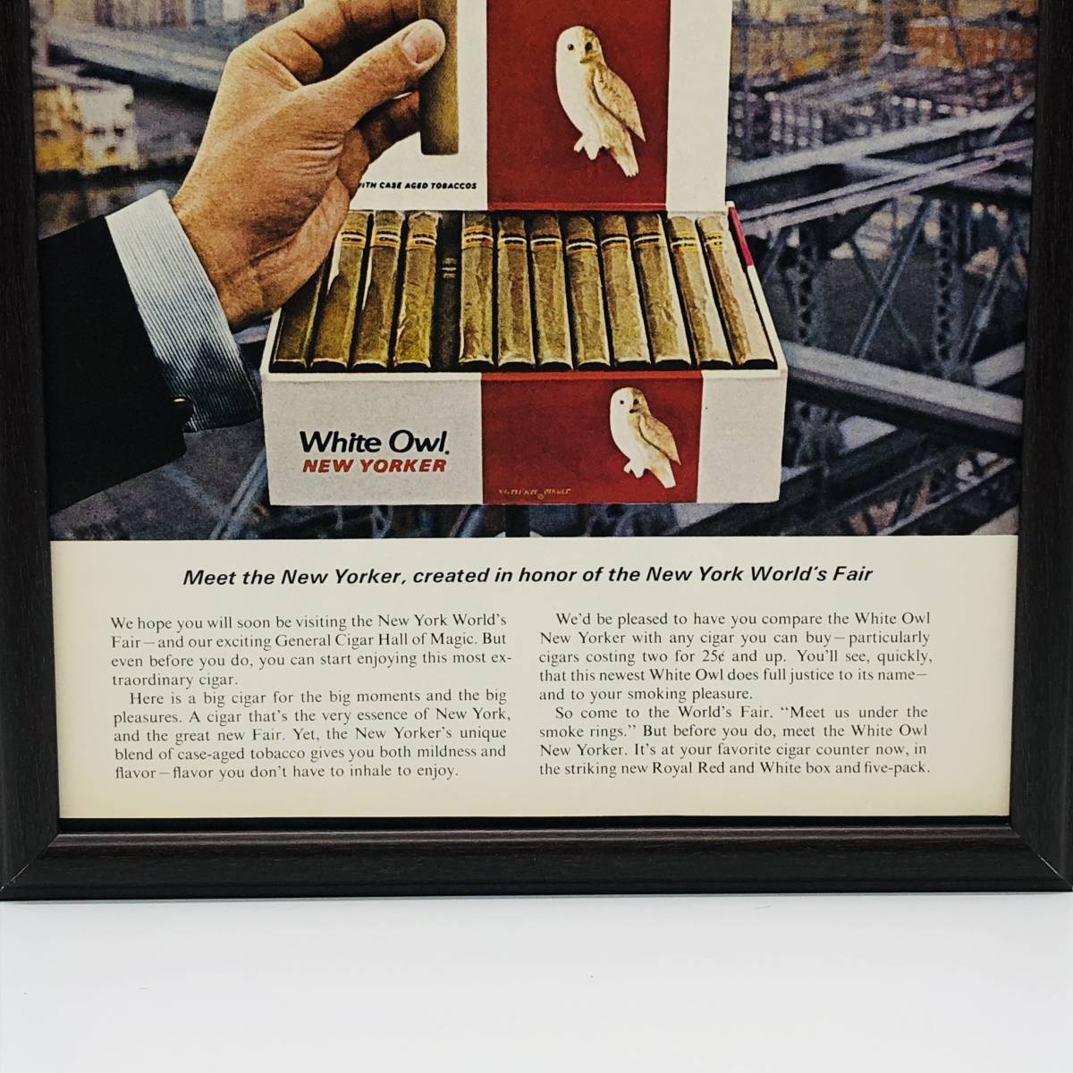 『 white owl 煙草 』ビンテージ 広告　60年代　フレーム 付 ポスター 当時物 額付 LIFE 雑誌 アンティーク
