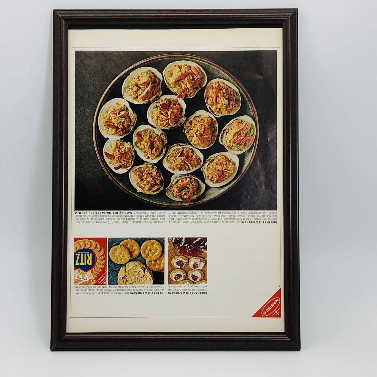 『 ナビスコ　リッツ ( NABISCO RITZ)』ビンテージ 広告　60年代　フレーム 付 ポスター 当時物 額付 LIFE 雑誌 アンティーク_画像1