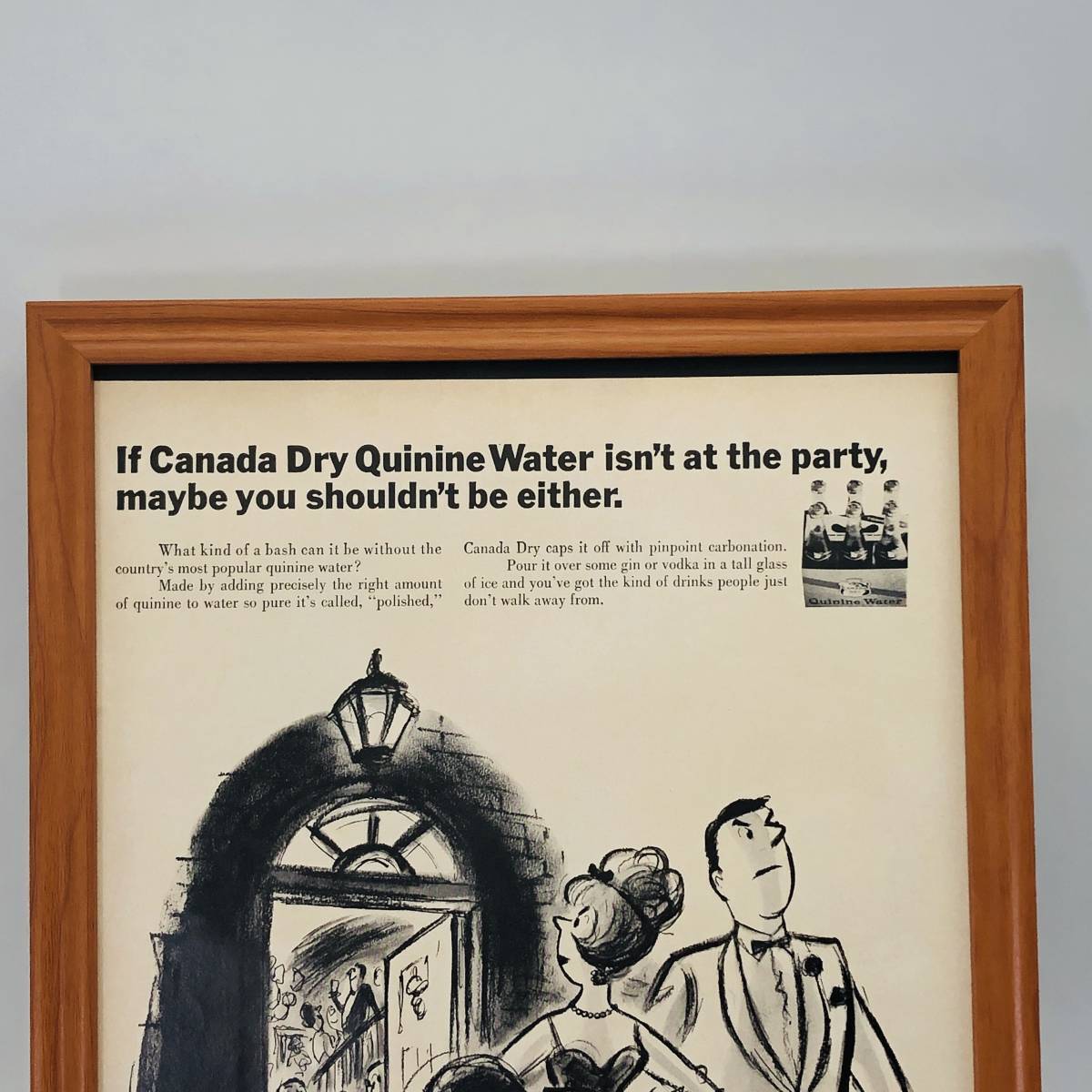 『カナダドライ トニックウォーター 』ビンテージ 広告　60年代　フレーム 付 ポスター 当時物 額付 LIFE 雑誌 アンティーク_画像4