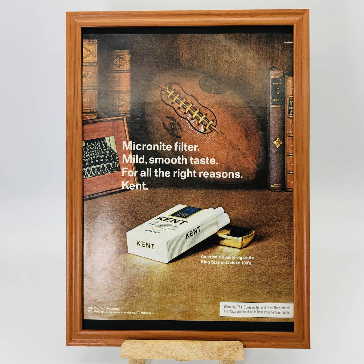 『 ケント　煙草 』ビンテージ 広告　60年代　フレーム 付 ポスター 当時物 額付 LIFE 雑誌 アンティーク KENT
