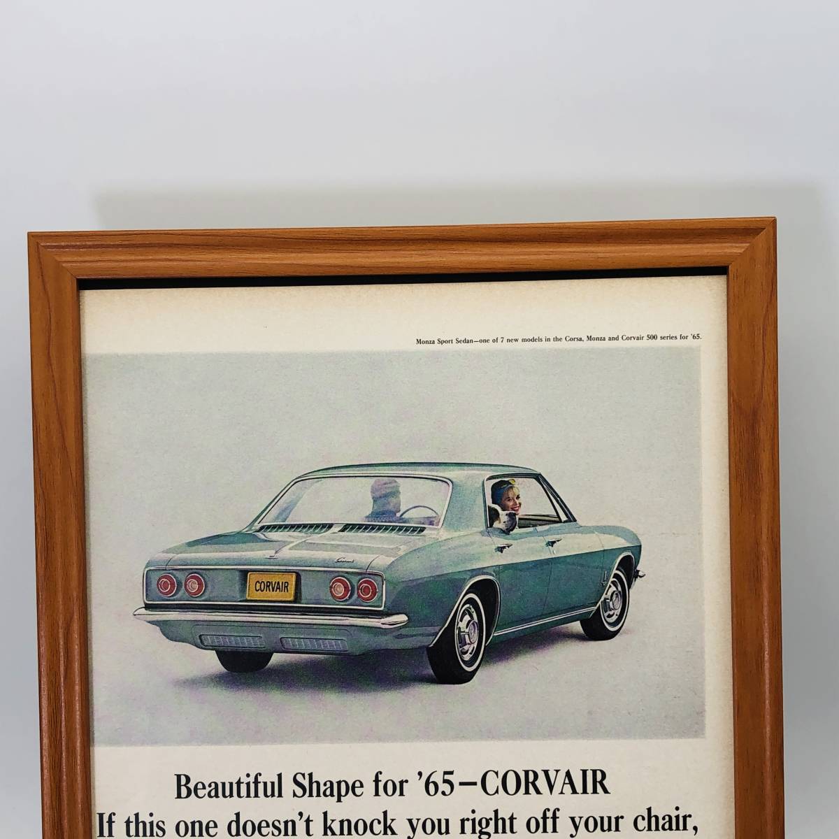 『 シボレー・コルヴェア（Chevrolet Corvair）』ビンテージ 広告　60年代　フレーム 付 ポスター 当時物 額付 LIFE 雑誌 アンティーク